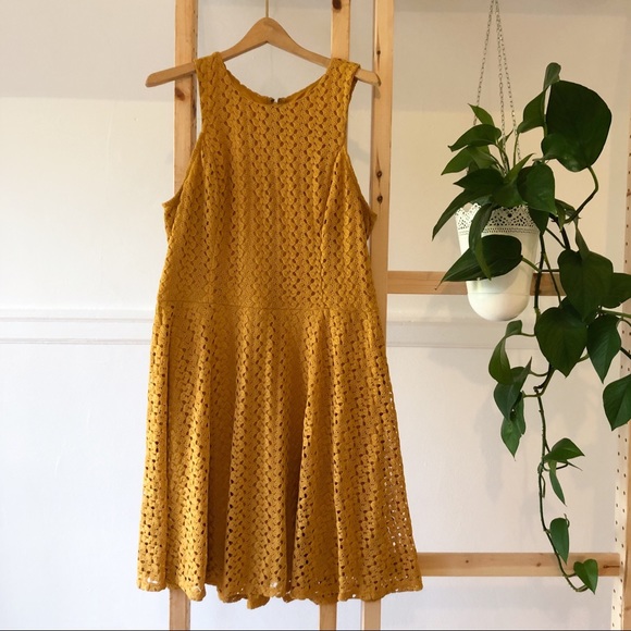 Xhilaration Dresses & Skirts - Xhilaration Mustard Lace Dress